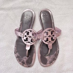 Tory Burch Miller Sandals Metallic Purple
